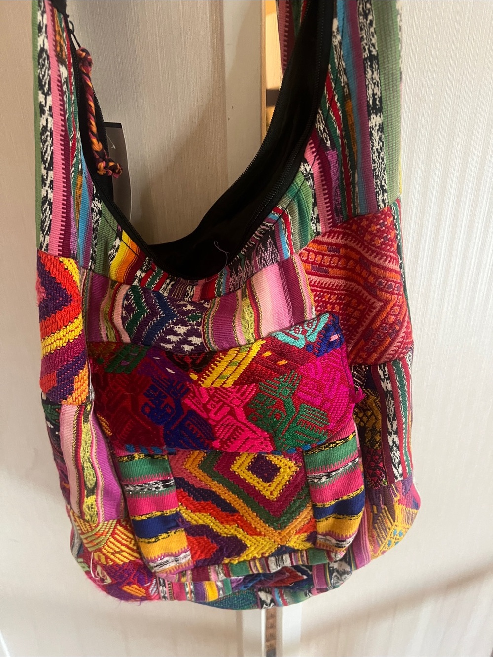 Peruvian patchwork Handwoven Multicolor Boho Crossbody Bag - Picture 2 of 10